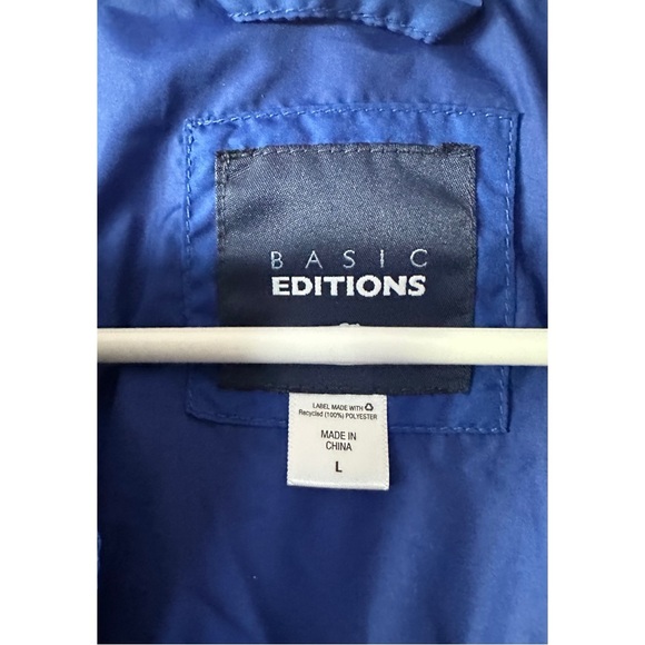 Vintage 90s Men’s Basic Editions Blue Windbreaker Zip Up Jacket - Picture 9 of 10